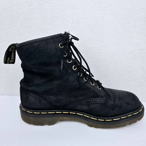Doc Martens Suede Lace Up Leather Combat Boots 8.5 Wide - Picture 2 of 8
